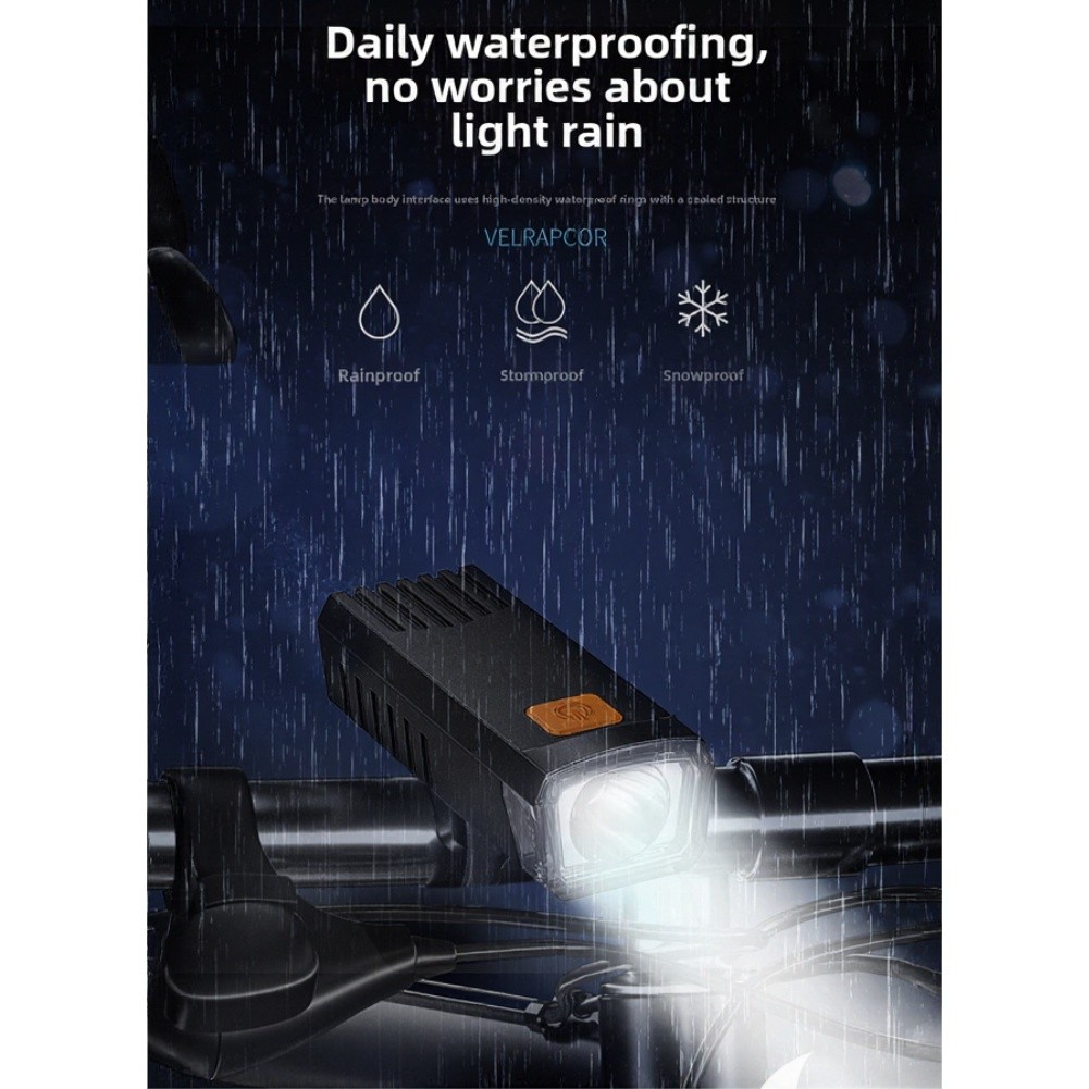 Waterproof LED Bicycle Lamp with Floodlight Function USB-C Charging Support