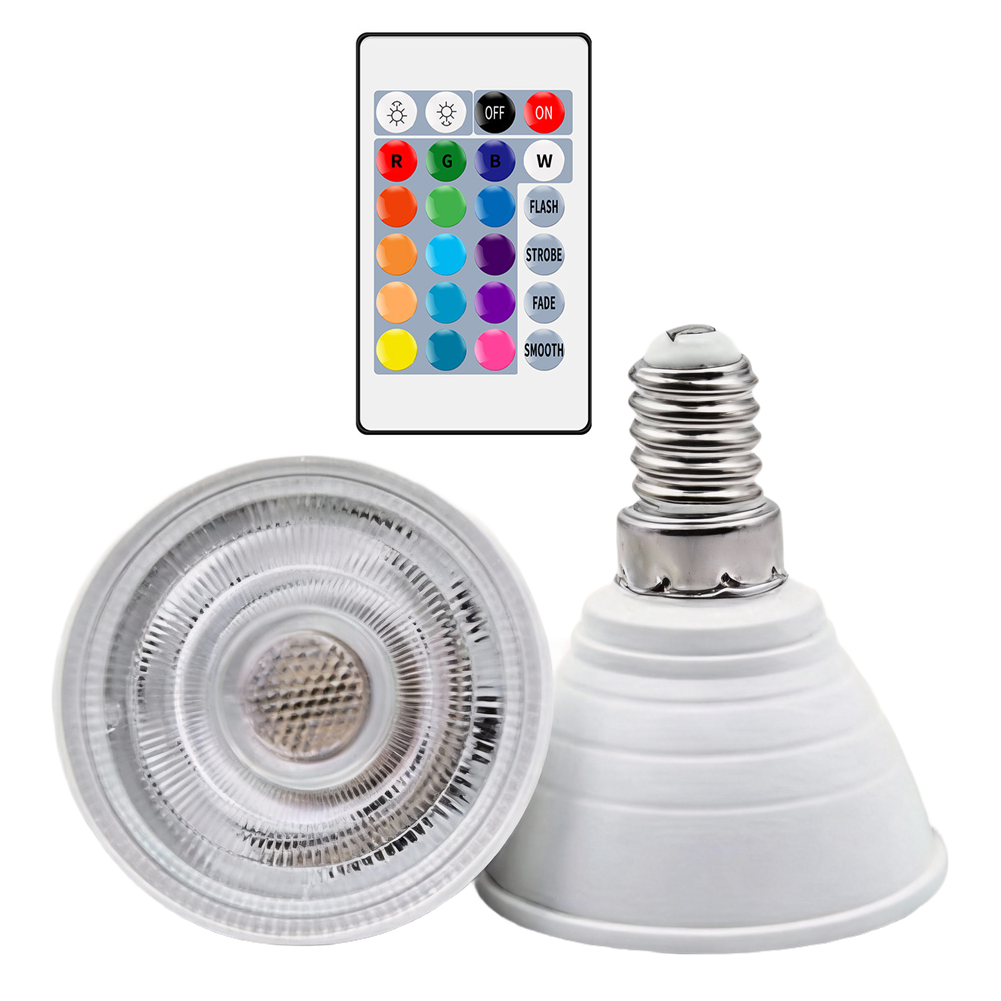 RGBW LED Light Bulb E27 Dimmable Remote Controlled Spotlight for Mood Lighting