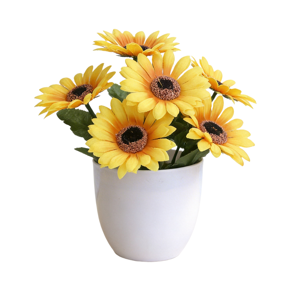 Tabletop Faux Flower Plants Small Potted for Dining Room Kitchen Decor