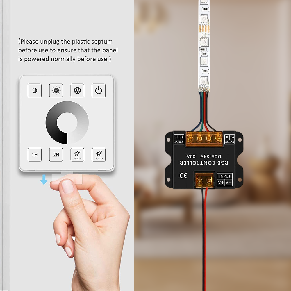 Capacitive Touch LED Controller 30A RF Wireless for DC5V 12V 24V Strips