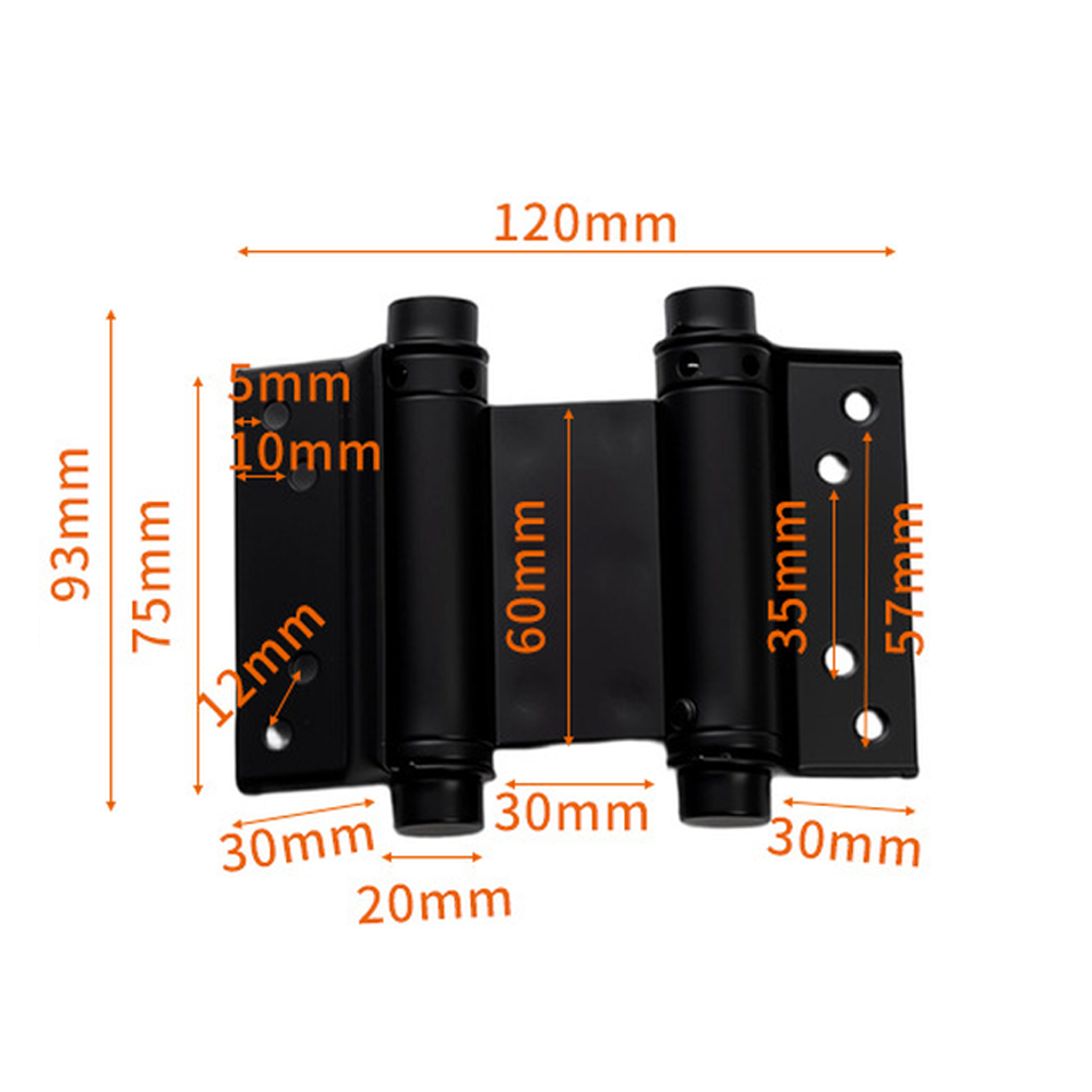 Stainless Steel Adjustable Double Swing Hinges 120x93mm 130x118mm Matte Black