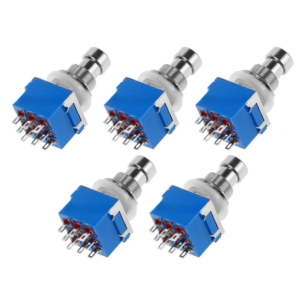 3PDT Guitar Pedal Switch 5-Pack ON ON Locking Button Switch Copper Contacts