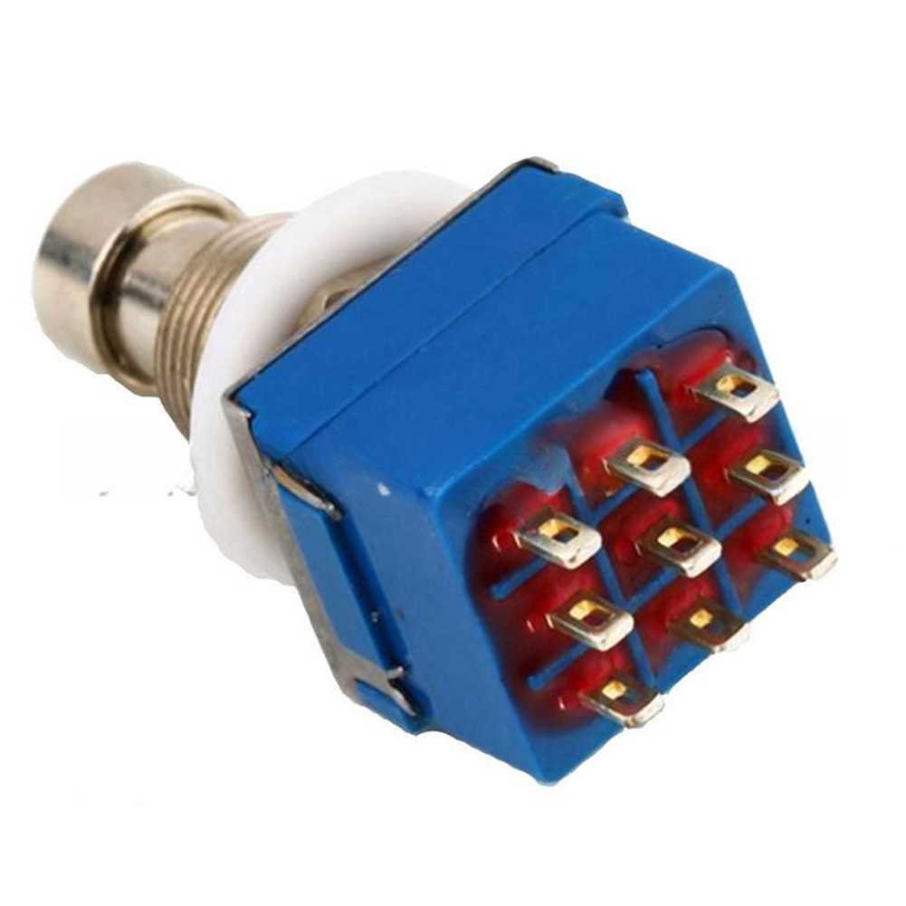 3PDT Guitar Pedal Switch 5-Pack ON ON Locking Button Switch Copper Contacts