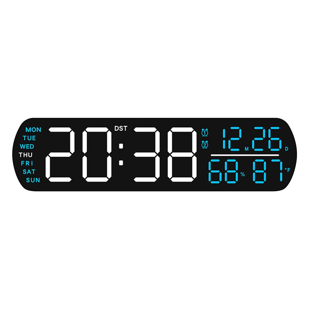 Digital Alarm Clock with Forward Backward Timer Temp Humidity LED Display ABS