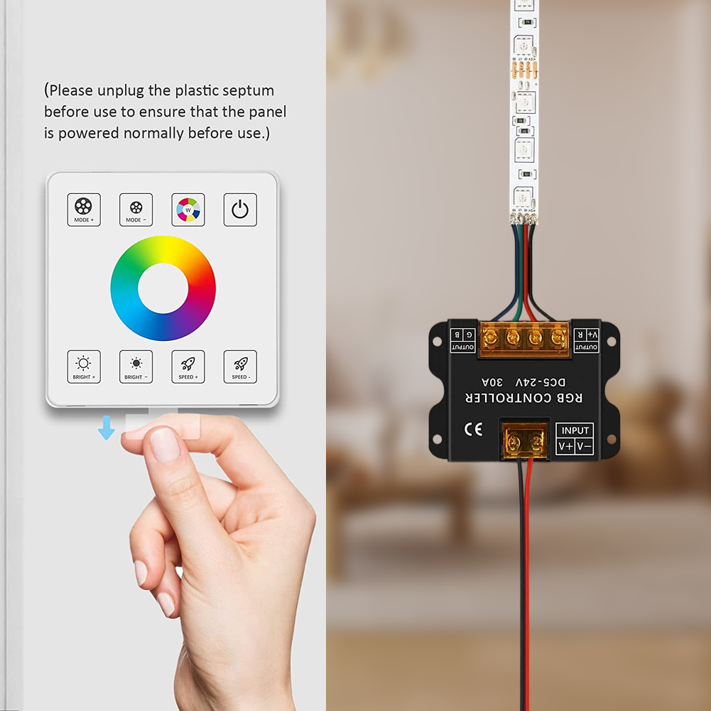 LED Strip RF Touch Panel 30A High Power Controller for Wide Voltage Range
