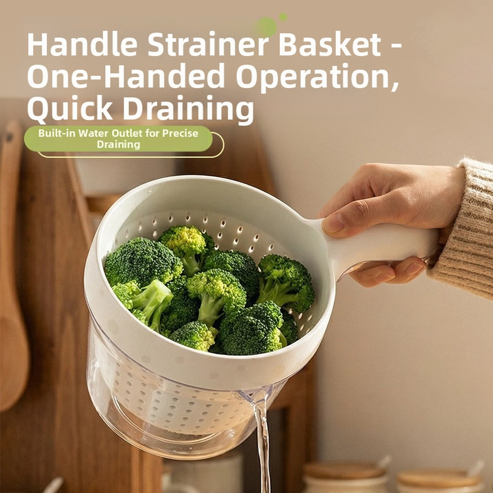 Rinse and Drain Tool with Two Level Design for Home Kitchen Vegetable Prep