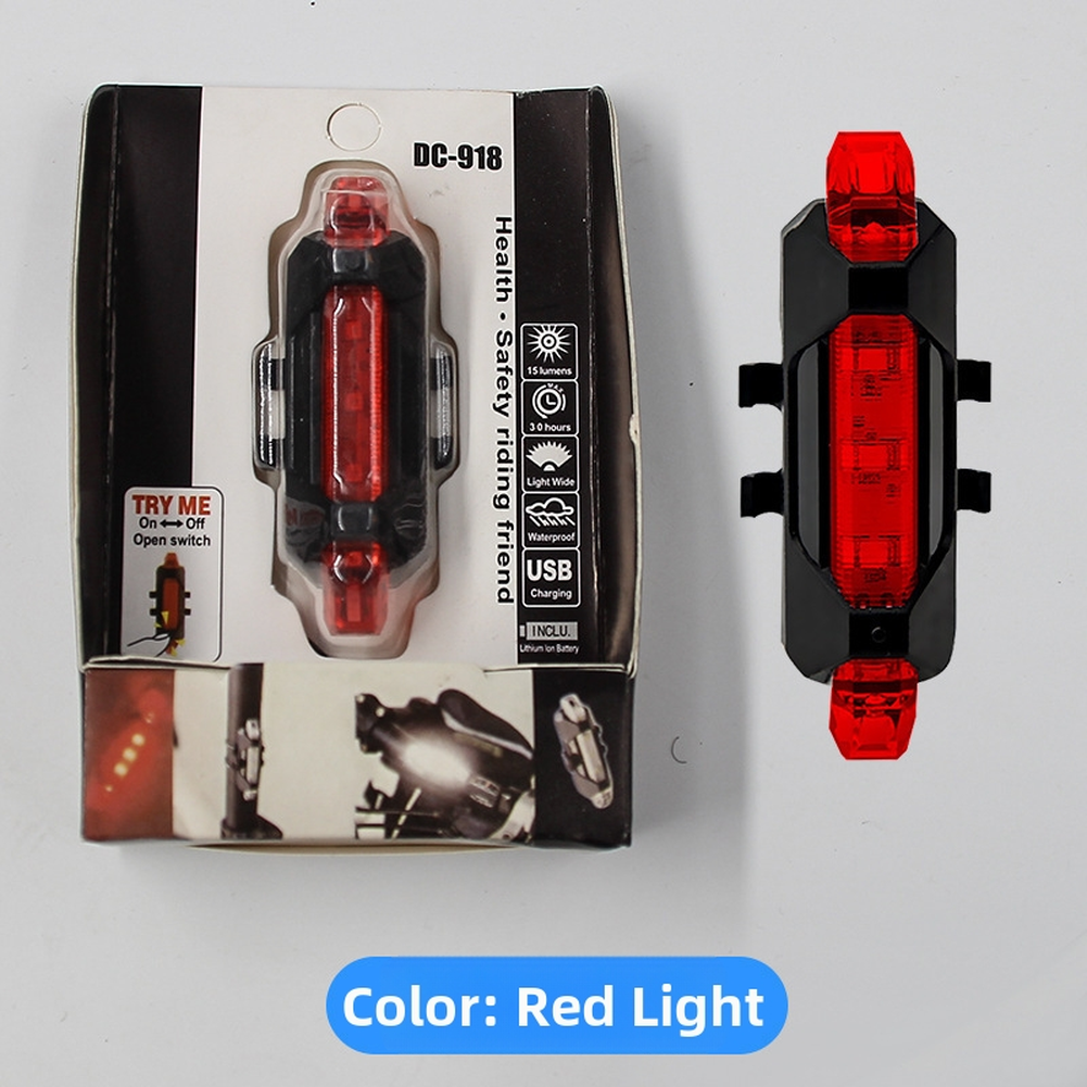 USB Rechargeable Bike Taillight with Red LED and Multiple Lighting Options
