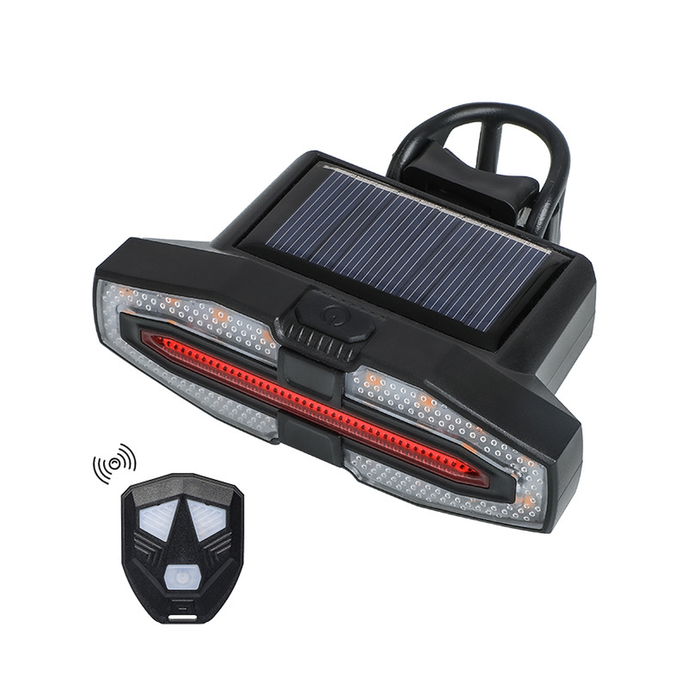 Wireless Solar-Powered Turn Signal Light for Bicycle with Remote and For Horn