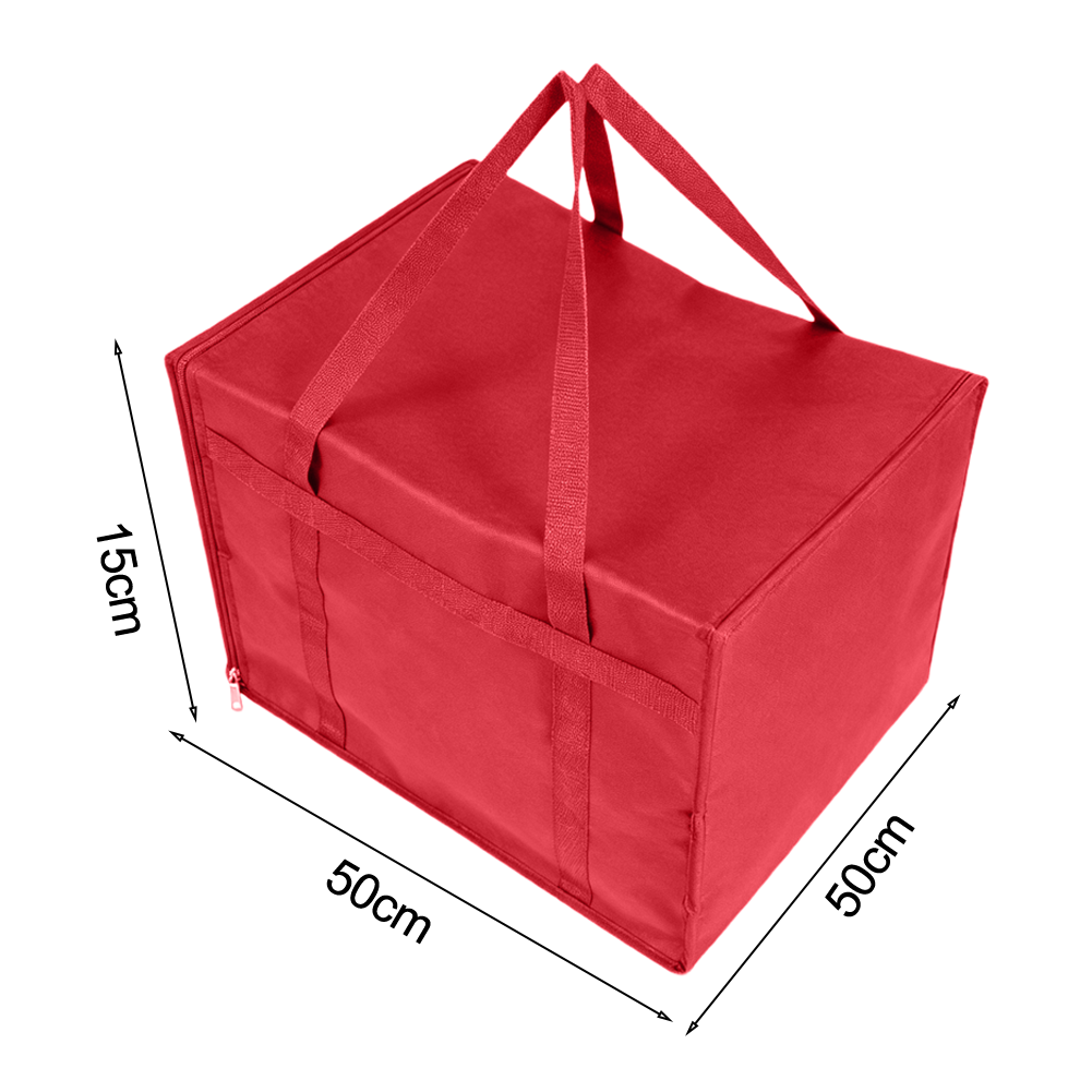 Restaurant Grade Insulated Pizza Bag 50x50x15cm Thermal Food Delivery Carrier