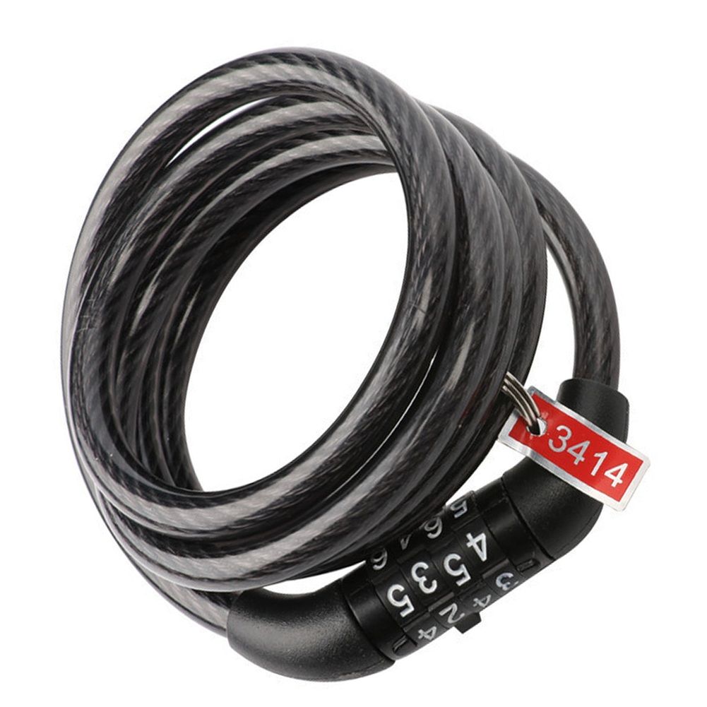 Robust Steel Wire Bicycle Lock 0.8x120cm Password Enabled Compact Carry