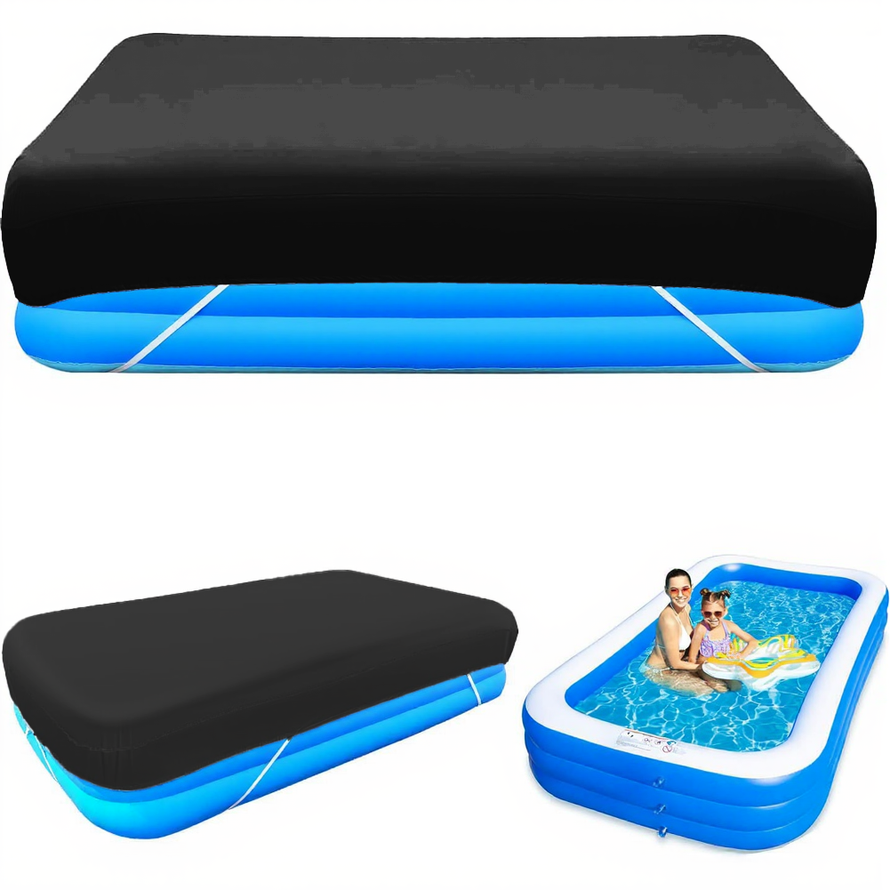 Swimming Pool Cover 305x183x30 cm Lightweight Foldable Easy Clean Silver Coated