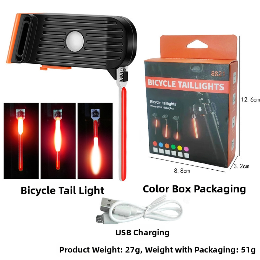 Red LED Taillight for Bicycles USB Charging Easy Mount No Tools Needed