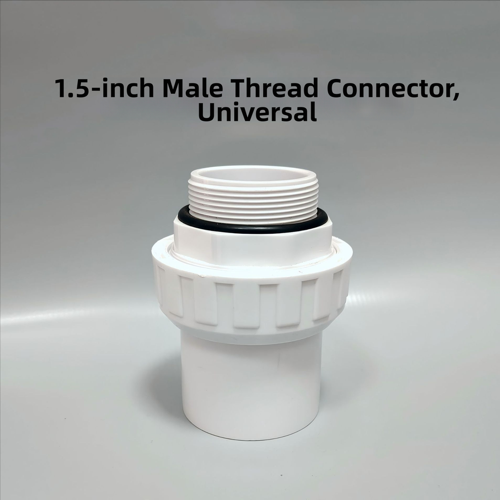 Male PVC Union Joint Sized 5.7×4.5×10.3cm and 7×5.7×11.8cm for Pool Use