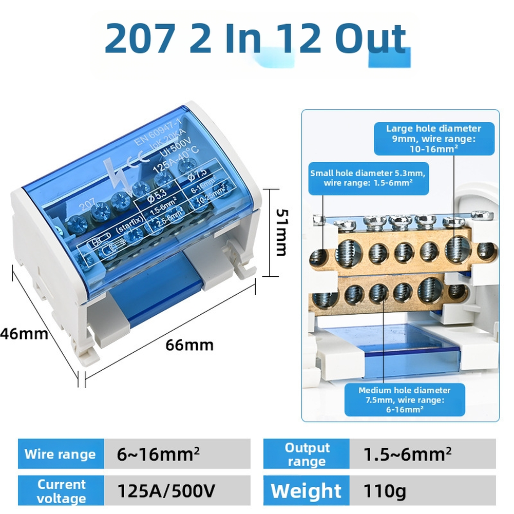 Terminal Block Junction Box Short Circuit Protection DIN Rail Mounting