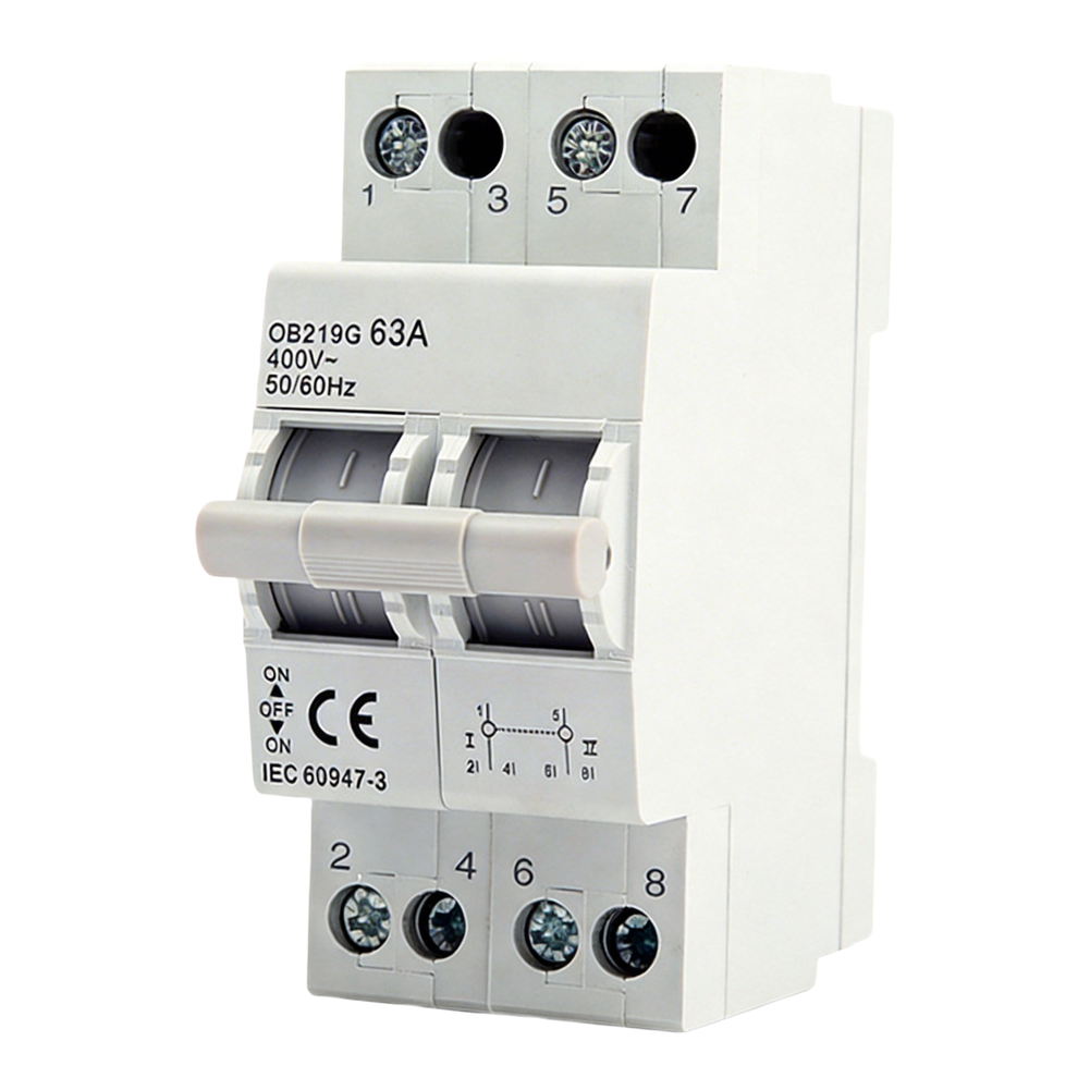 Rail Mount Compatible Transfer Switch Circuit Protector Compact Design