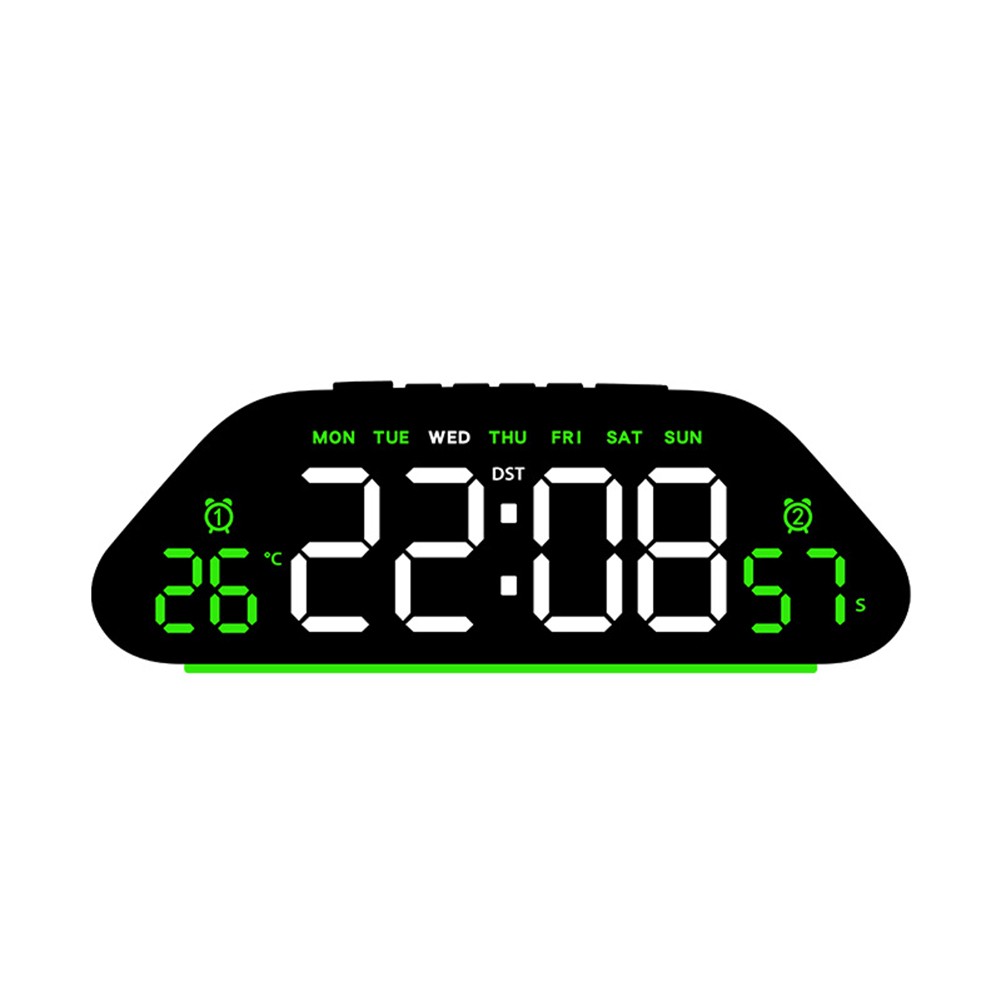 Wall Mounted Silent LED Alarm Clock Large Display Temp Humidity Sensor