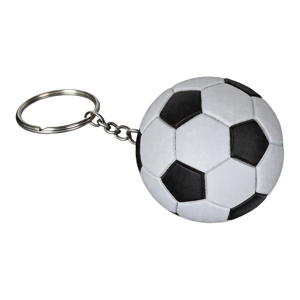 Soccer Ball Keychain Vibrant Colors Red Orange Blue Yellow Black Brown 4.5cm
