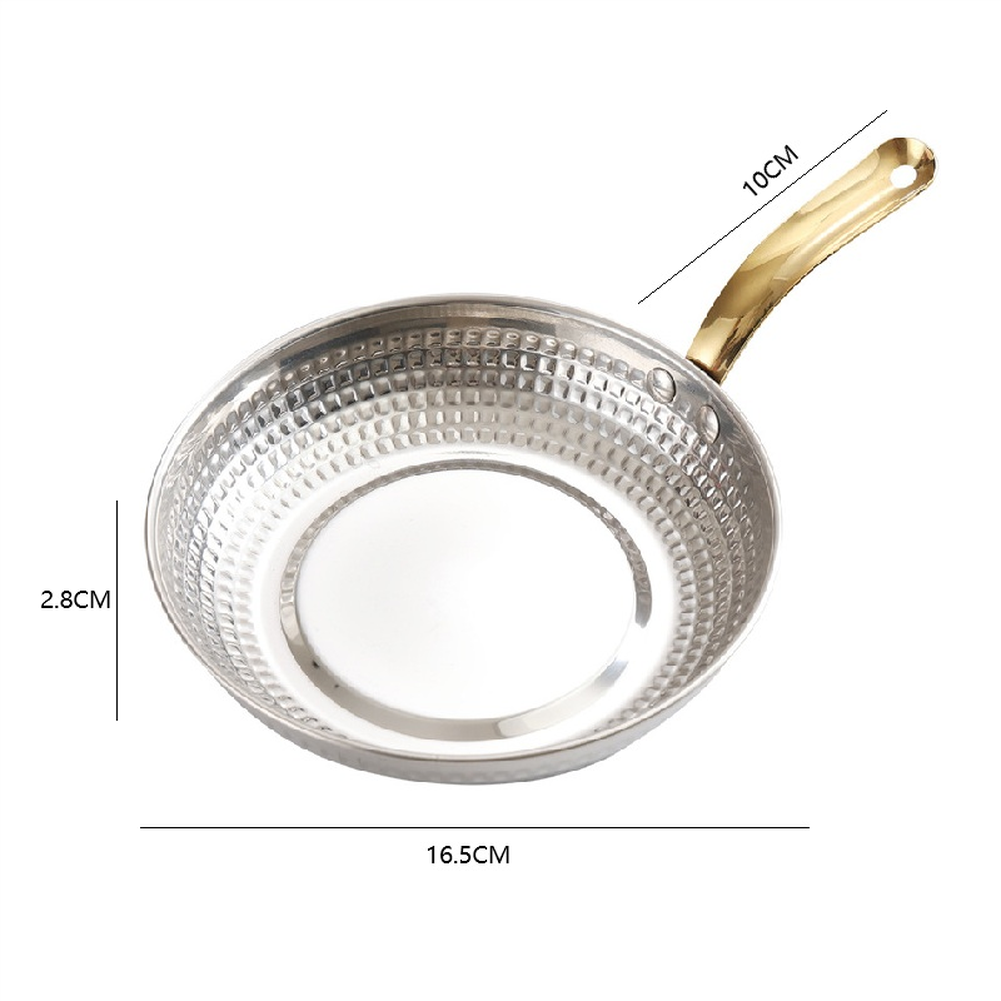 Stainless Steel Steak Plate with Handle Silver 16CM 18CM Dishwasher Safe