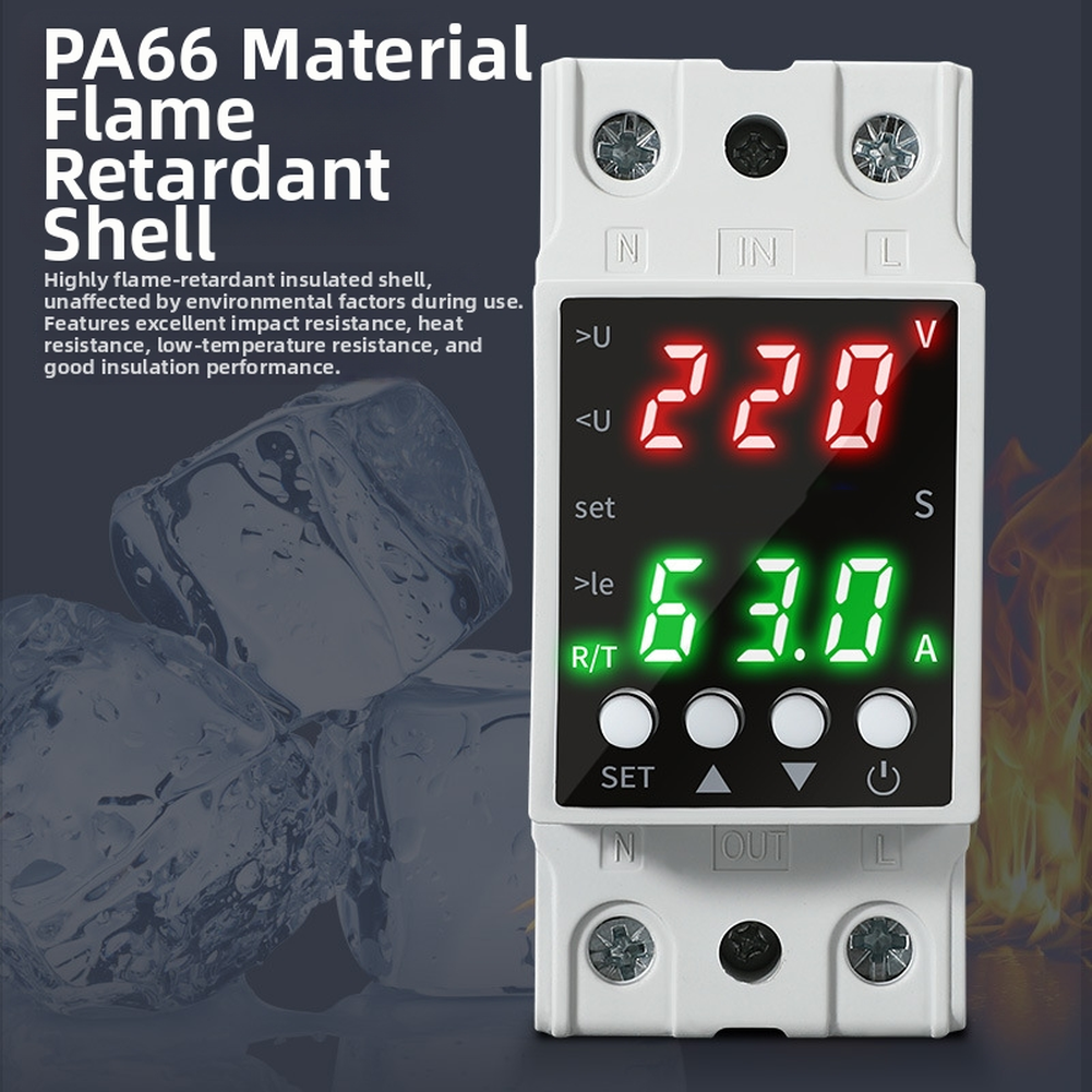 Flame Retardant Voltage Protector with Dual LCD Display AC80-300V Rating