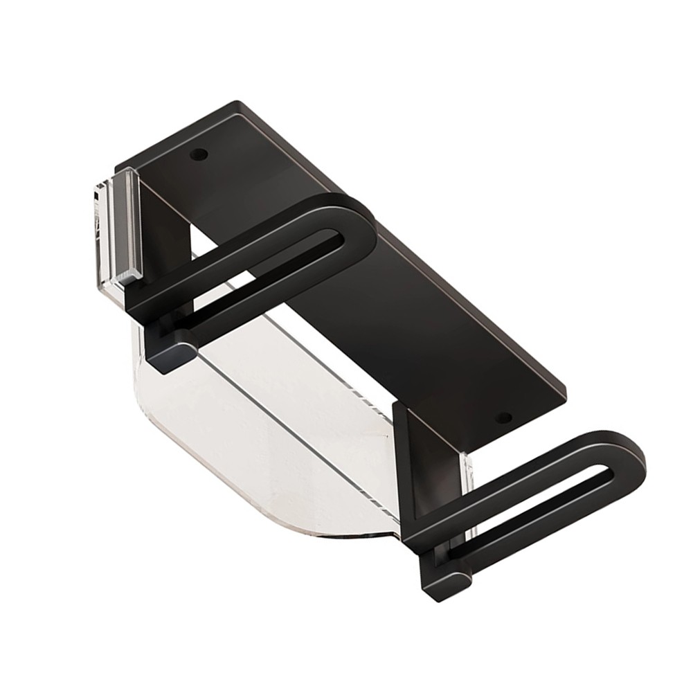 Modem Organizer Wall Mount No Drill Adjustable Router Shelf Black Gray
