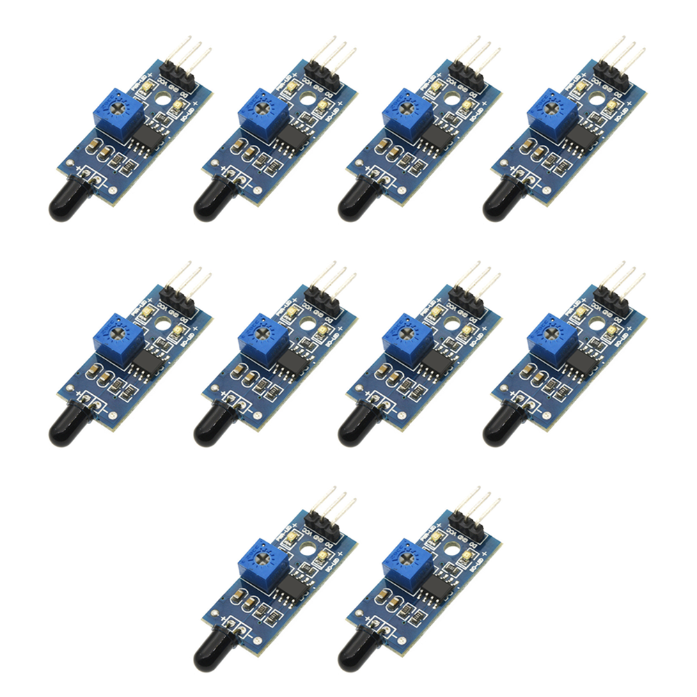 10pcs Fire Detection Module with Green LED Indicator and Threshold Adjustment