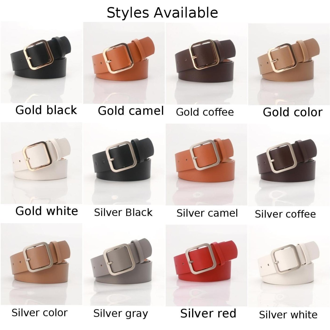 Women'S Elegant Waist Belt Made from Comfortable Leather with Alloy Buckle - Picture 5 of 24