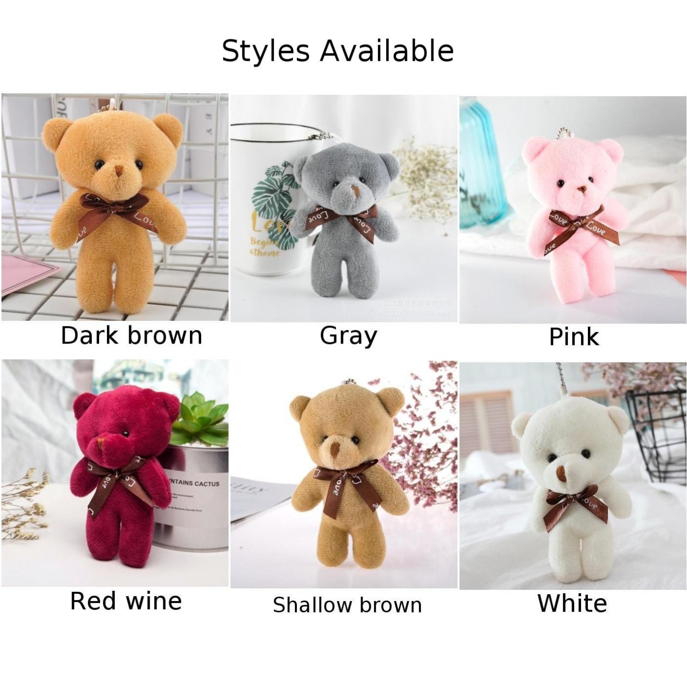 Siamese Bear Plush Toy Keychain Ideal for Daily Use and Backpack Decoration - Picture 9 of 18