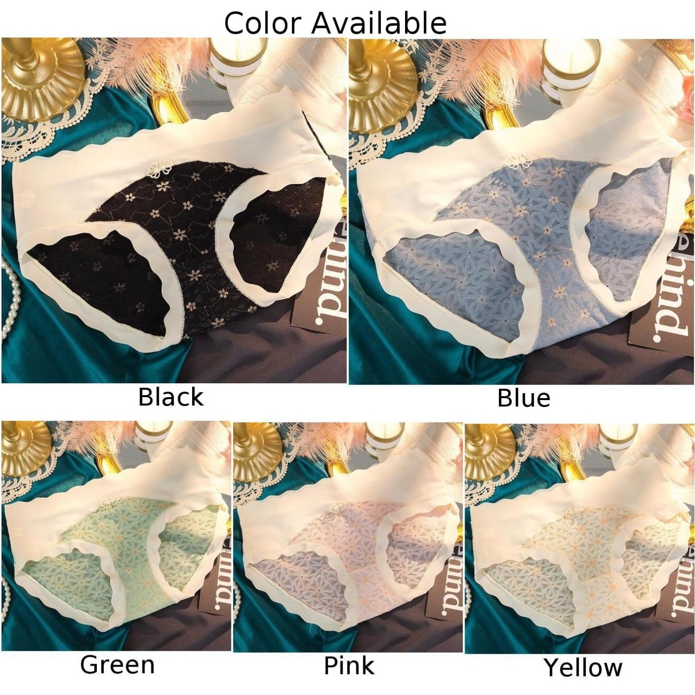 Stylish Lace Seamless Mid Waist Briefs for Women Perfect for Daily Wear - Picture 8 of 18