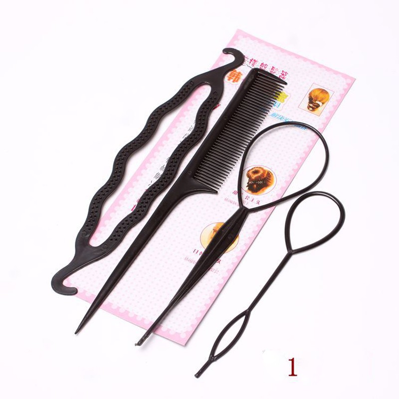 Frisuren-Set Set zum Locken Kämmen und Drehen 4-teilig Kunststoffwerkzeuge - Bild 13 von 19