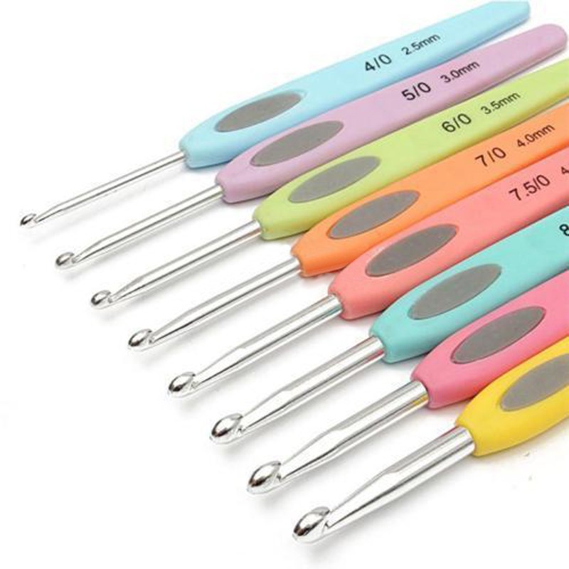 XIAOMAOMAO Lot de 8 crochets en aluminium, kit d'outils pour aiguilles à tricoter, crochet ergonomique, poignée douce, aiguilles de crochet avec étui XIAOMAOMAO Lot de 8 crochets en aluminium, kit d'outils pour aiguilles à tricoter, crochet ergonomique, poignée douce, aiguilles de crochet avec étui