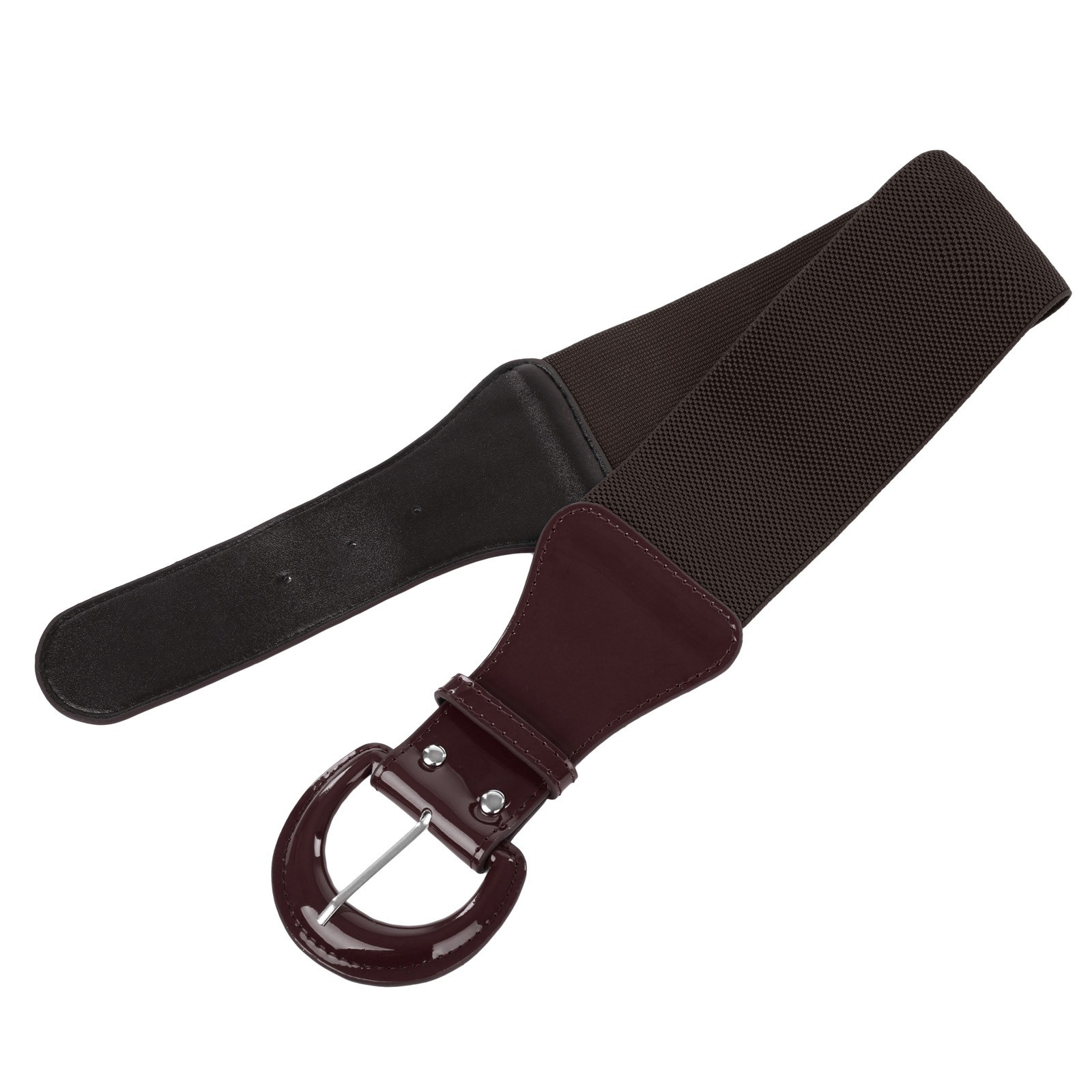 Elegant Women's Stretchy Elastic Waist Belt Wide Polyurethane Leather Band - Picture 123 of 129