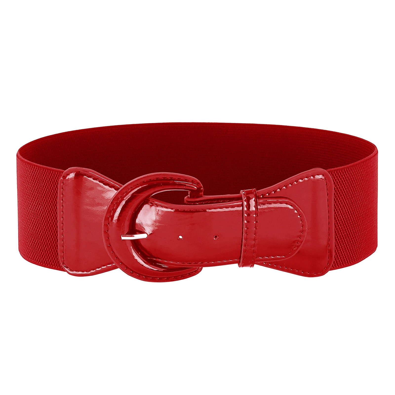 Elegant Women's Stretchy Elastic Waist Belt Wide Polyurethane Leather Band - Picture 102 of 129