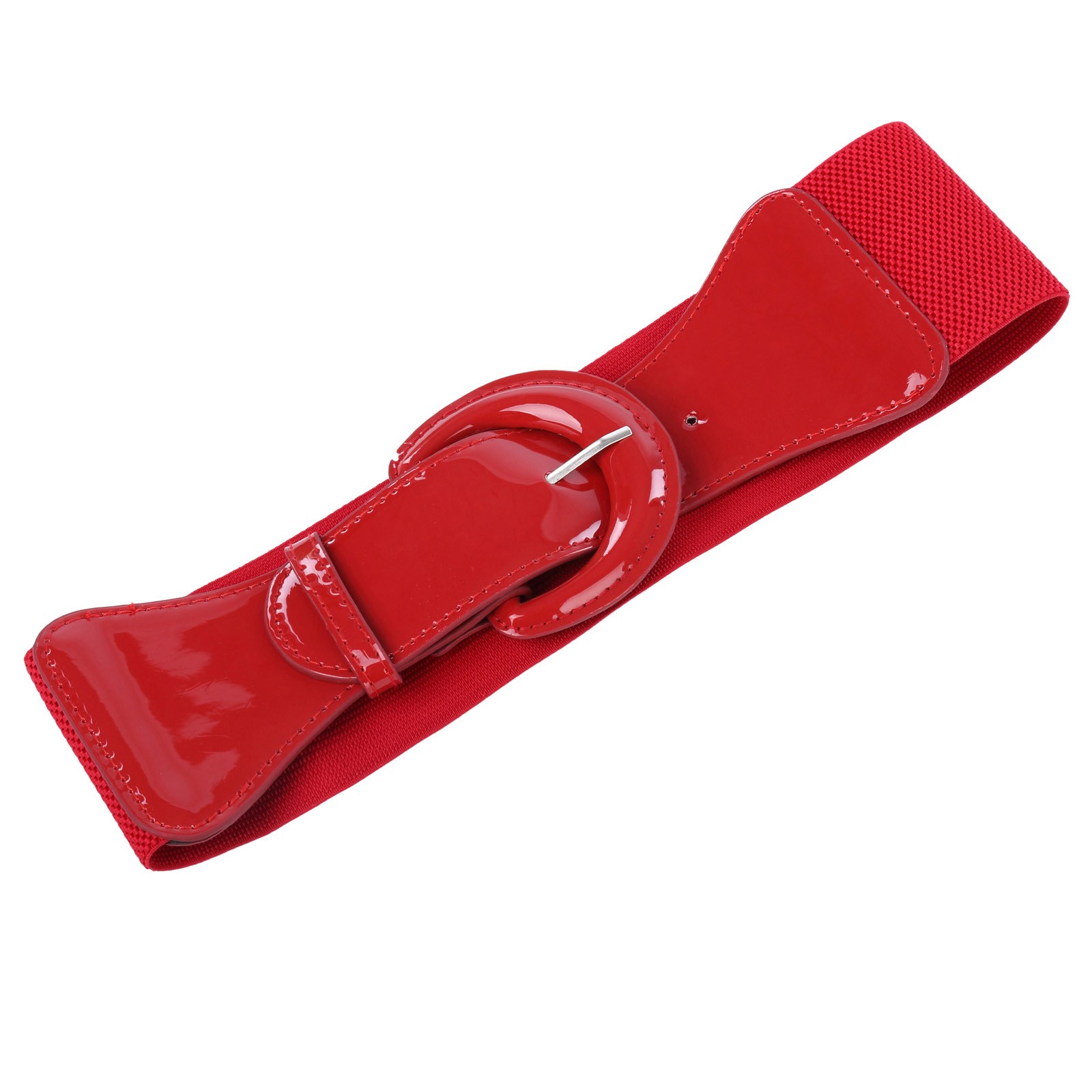 Elegant Women's Stretchy Elastic Waist Belt Wide Polyurethane Leather Band - Picture 104 of 129