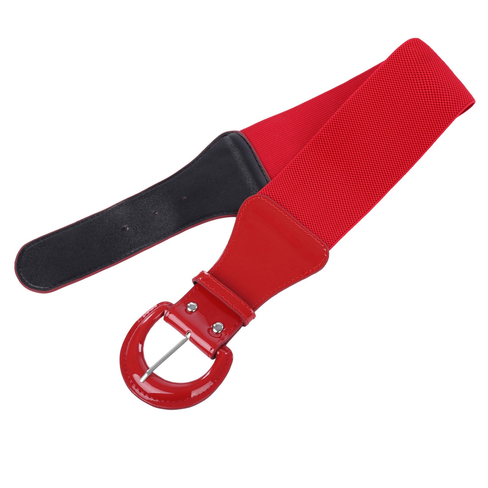 Elegant Women's Stretchy Elastic Waist Belt Wide Polyurethane Leather Band - Picture 105 of 129