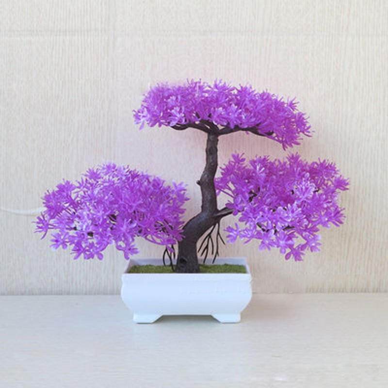 Floral High Quality Bonsai Tree Square Pot Ornament Plastic Decoration - Picture 13 of 13