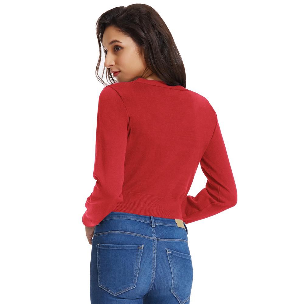 Classy V Neck Cropped Cotton Knitwear Knitting Coat Cardigan Check Your Size - Picture 185 of 236