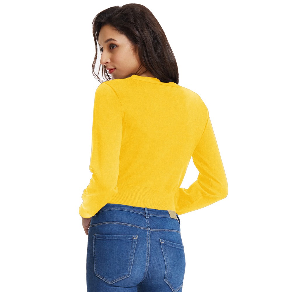 Fashion forward Knitting Coat Cardigan Women's VNeck Crop Cotton Knitwear - Picture 205 of 236