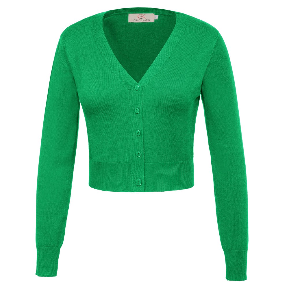 Fashion forward Knitting Coat Cardigan Women's VNeck Crop Cotton Knitwear - Picture 213 of 236