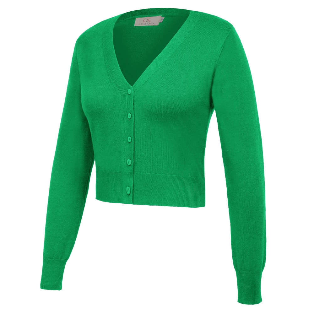 Fashion forward Knitting Coat Cardigan Women's VNeck Crop Cotton Knitwear - Picture 218 of 236