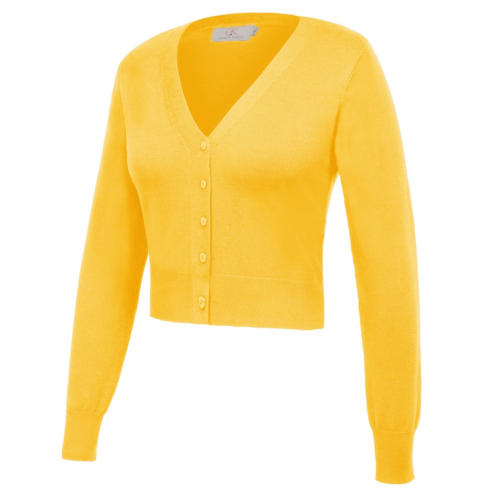 Fashion forward Knitting Coat Cardigan Women's VNeck Crop Cotton Knitwear - Picture 206 of 236