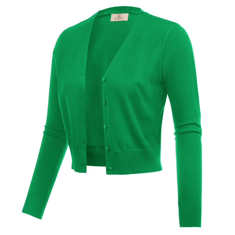 Fashion forward Knitting Coat Cardigan Women's VNeck Crop Cotton Knitwear - Picture 223 of 236