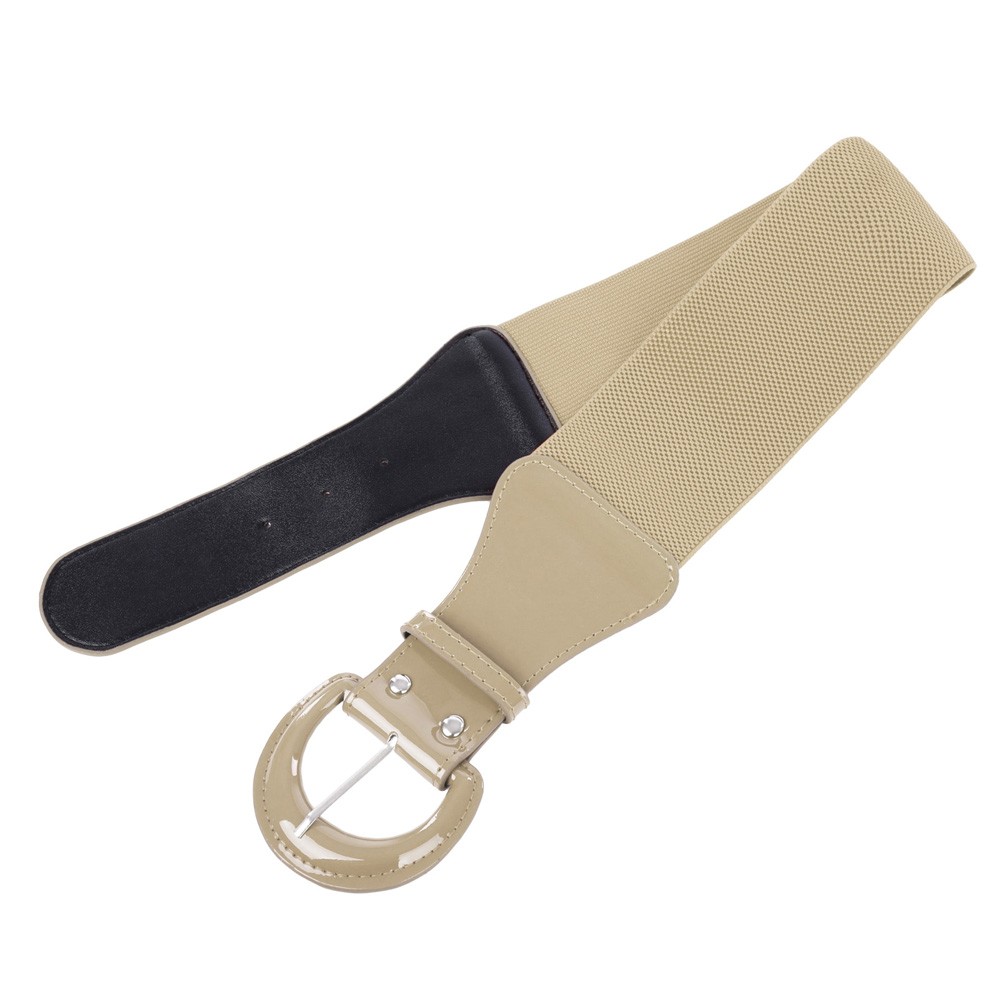 Elegant Women's Stretchy Elastic Waist Belt Wide Polyurethane Leather Band - Picture 46 of 129
