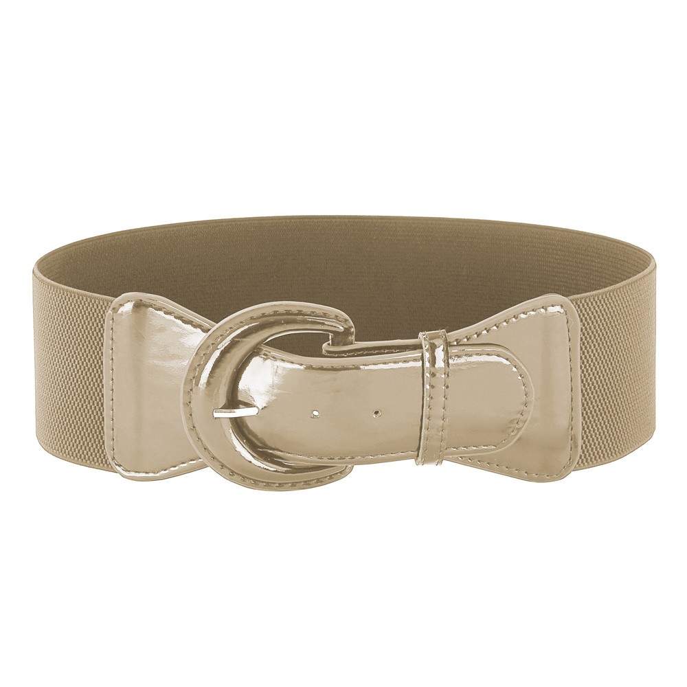 Elegant Women's Stretchy Elastic Waist Belt Wide Polyurethane Leather Band - Picture 44 of 129
