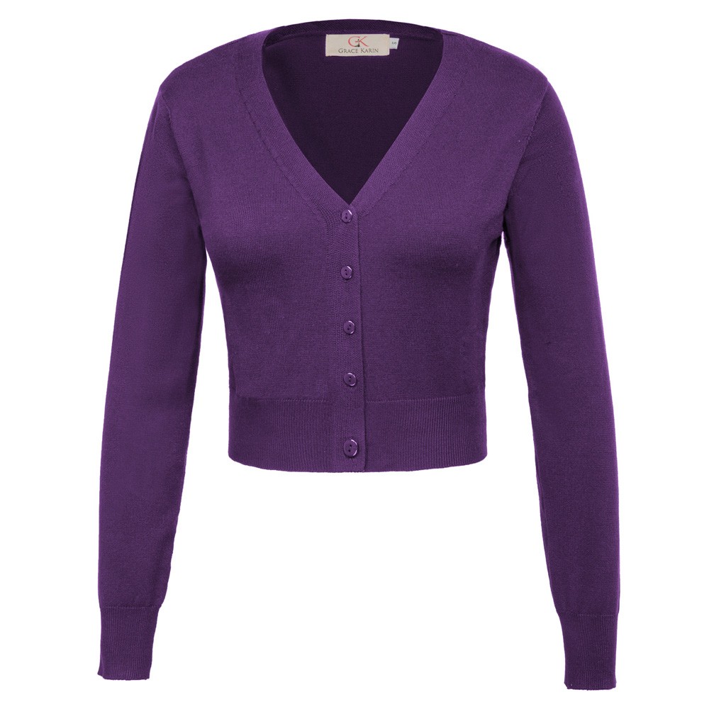 Fashion forward Knitting Coat Cardigan Women's VNeck Crop Cotton Knitwear - Picture 37 of 236