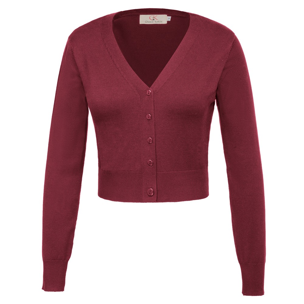 Fashion forward Knitting Coat Cardigan Women's VNeck Crop Cotton Knitwear - Picture 25 of 236