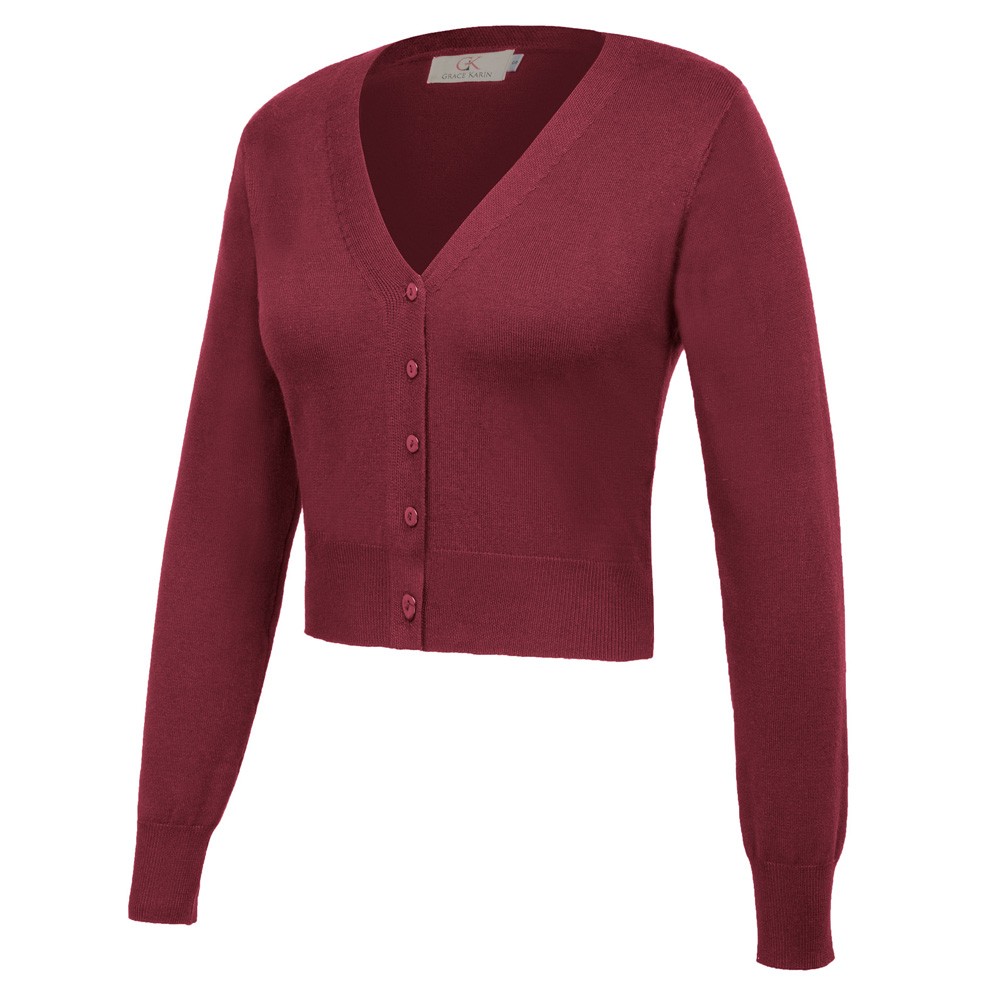 Fashion forward Knitting Coat Cardigan Women's VNeck Crop Cotton Knitwear - Picture 33 of 236