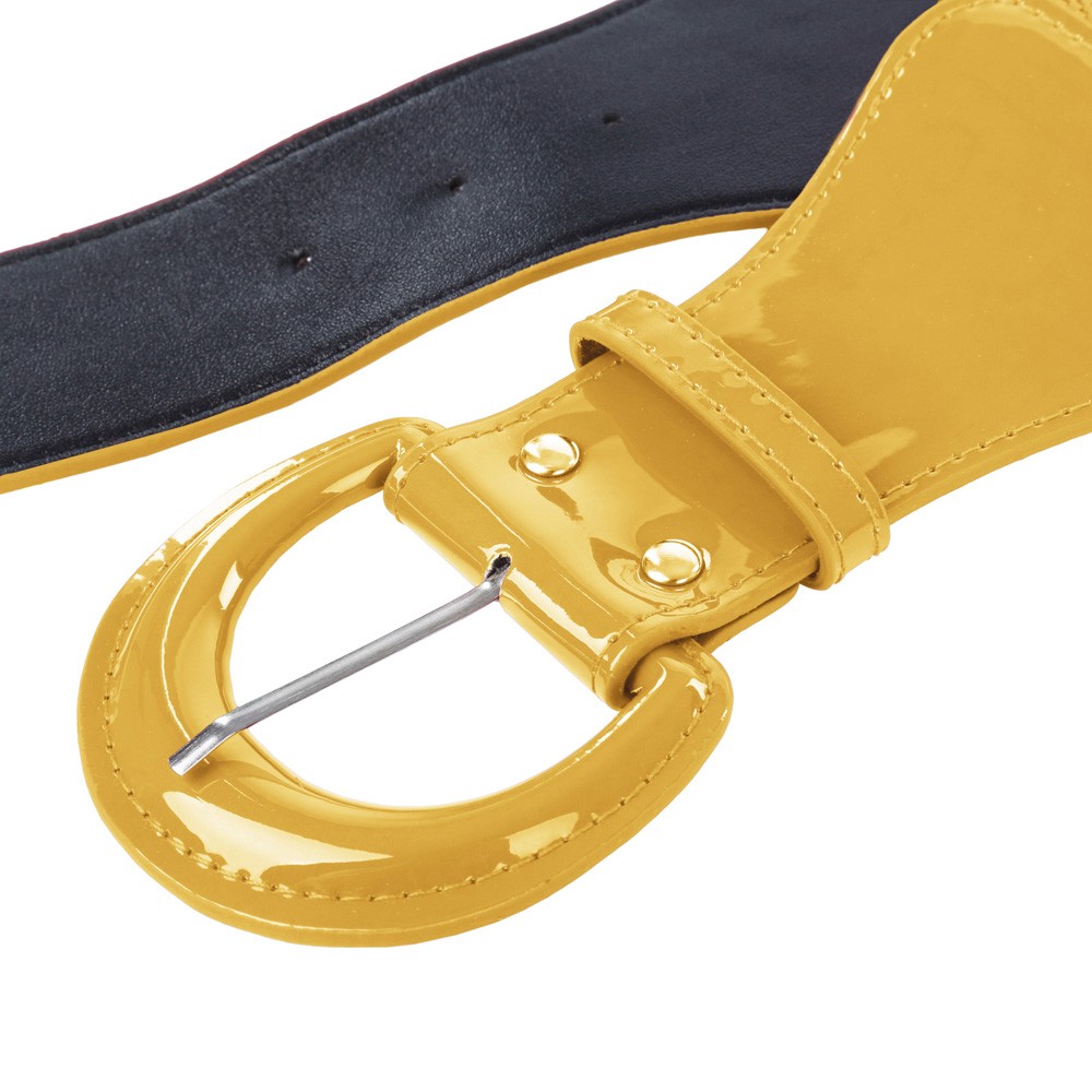 Elegant Women's Stretchy Elastic Waist Belt Wide Polyurethane Leather Band - Picture 60 of 129
