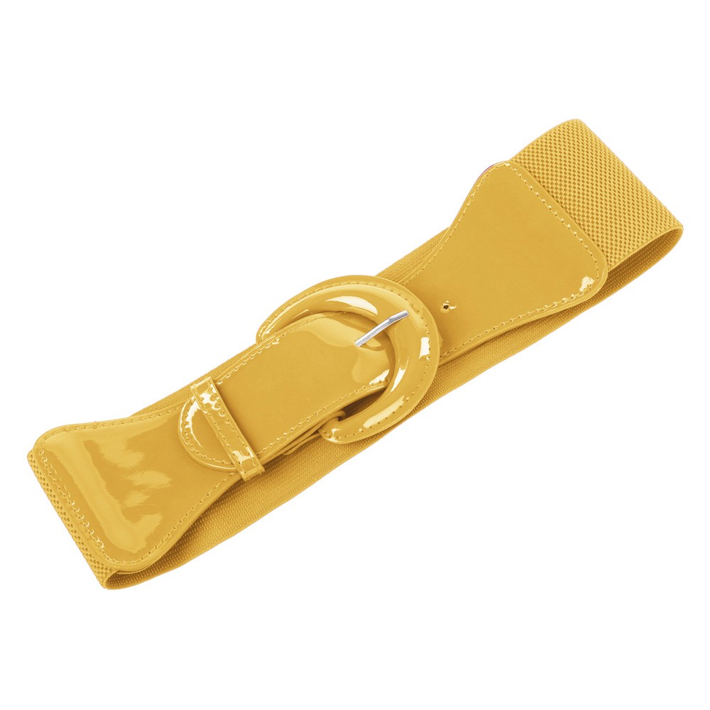 Elegant Women's Stretchy Elastic Waist Belt Wide Polyurethane Leather Band - Picture 58 of 129