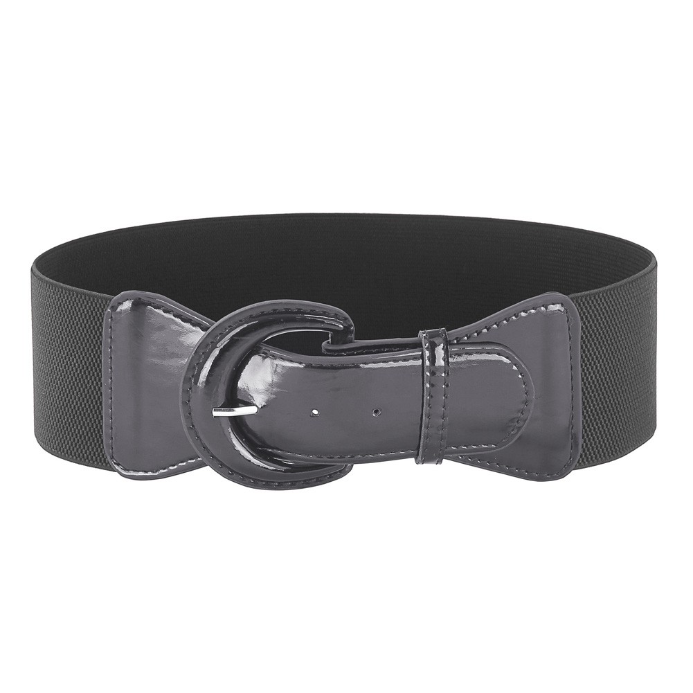 Elegant Women's Stretchy Elastic Waist Belt Wide Polyurethane Leather Band - Picture 77 of 129
