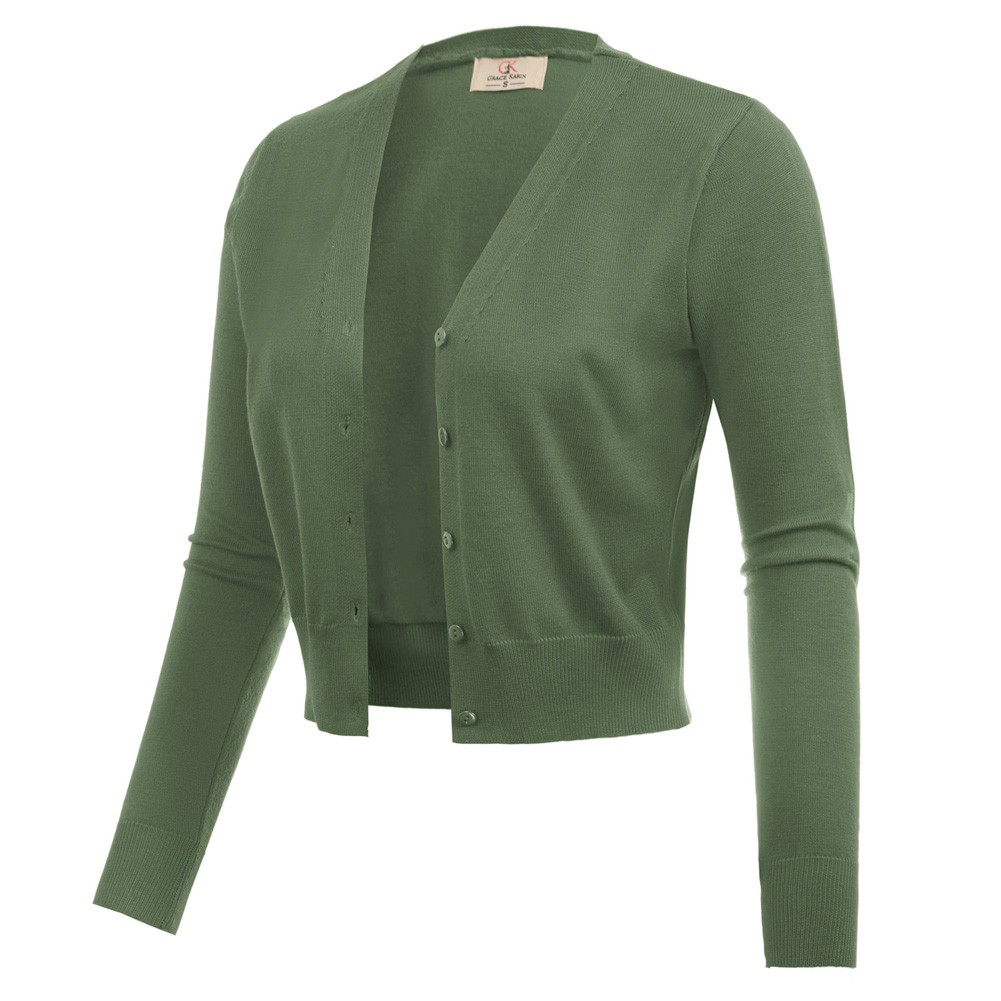 Fashion forward Knitting Coat Cardigan Women's VNeck Crop Cotton Knitwear - Picture 50 of 236